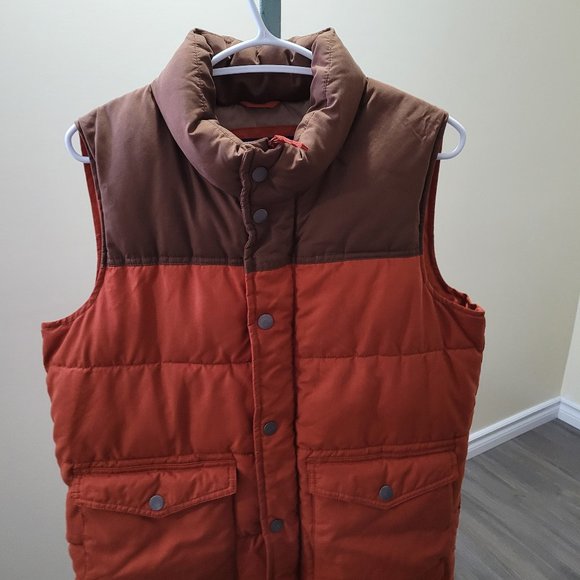 old navy orange and brown puffer vest size S - Picture 7 of 11